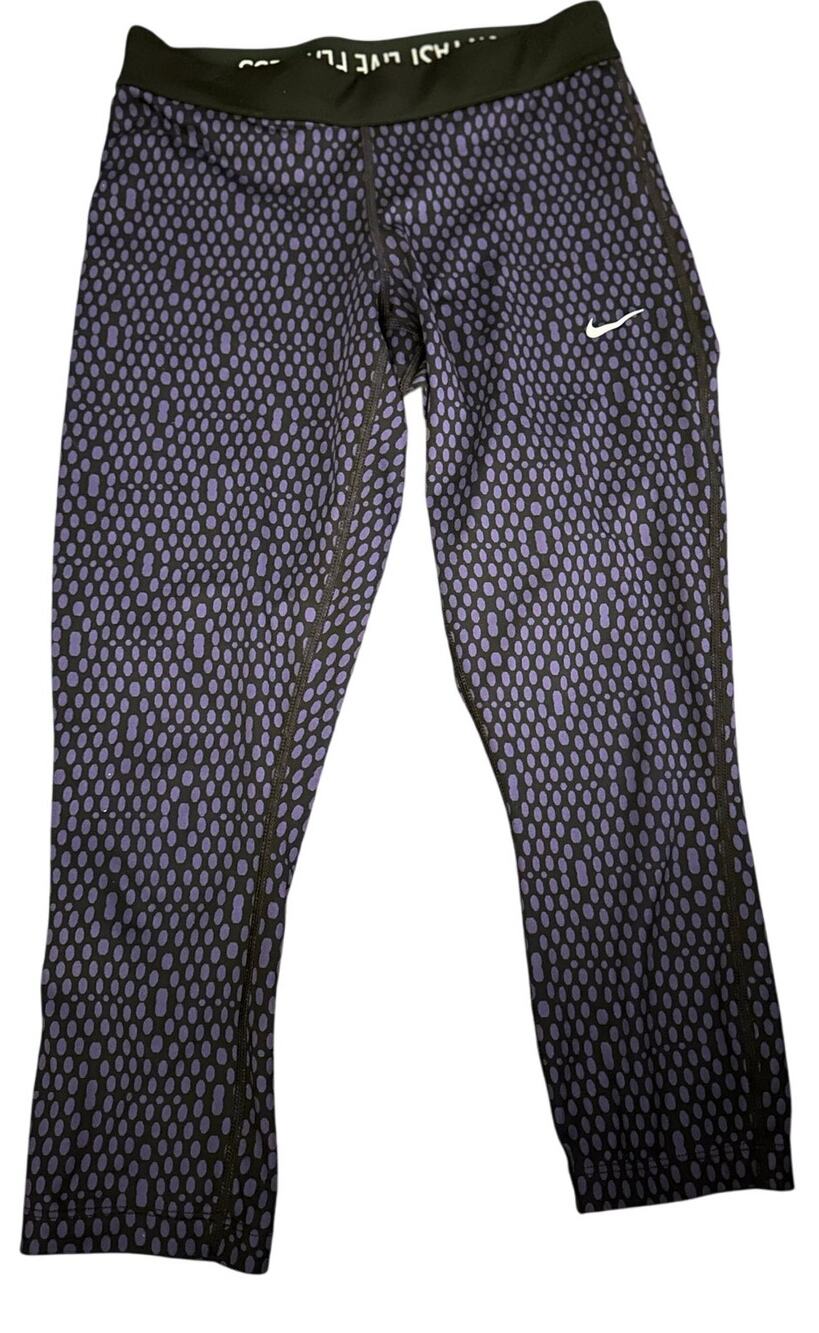 Nike Dri-Fit Women's Run Fast, Live Fearless Capri Leggings, Size Small, Purple